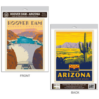 Hoover Dam Arizona Vinyl Decal Set of 2