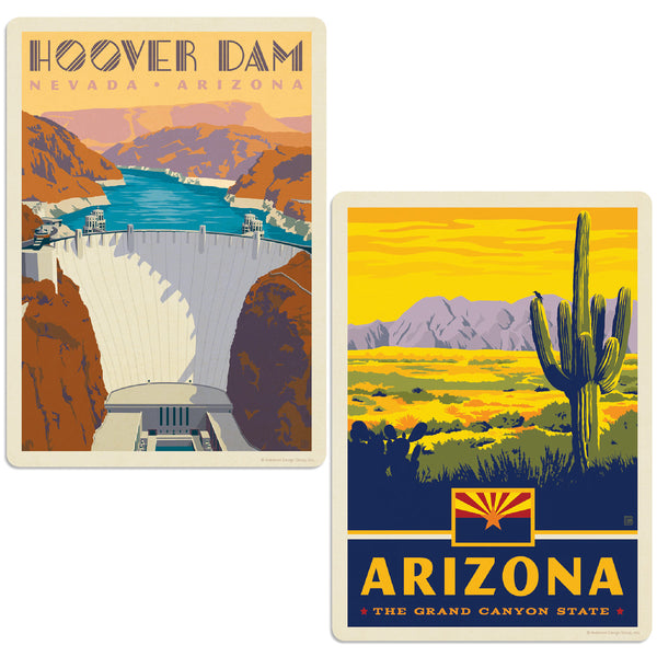 Hoover Dam Arizona Vinyl Decal Set of 2