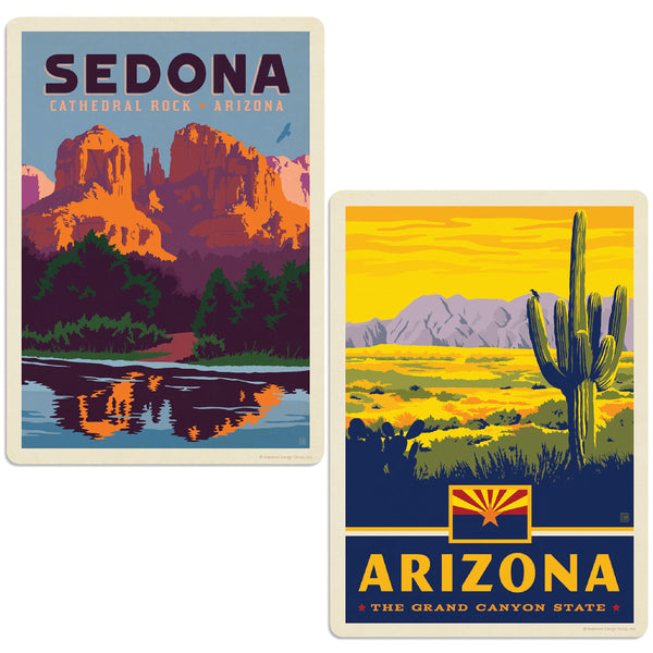 Arizona Cathedral Rock Sedona Vinyl Decal Set of 2