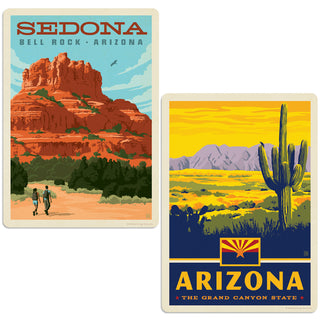 Arizona Bell Rock Sedona Vinyl Decal Set of 2