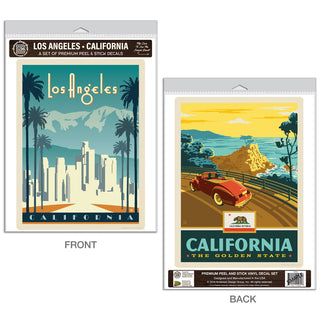 Los Angeles California Golden State Vinyl Decal Set of 2