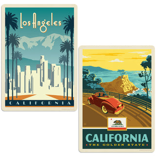 Los Angeles California Golden State Vinyl Decal Set of 2