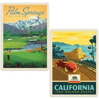 Palm Springs California Golf Vinyl Decal Set of 2