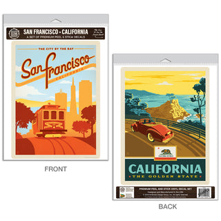 San Francisco California Cable Car Vinyl Decal Set of 2