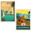 San Diego California Golden State Vinyl Decal Set of 2