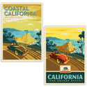 Coastal California Miles of Shore Vinyl Decal Set of 2