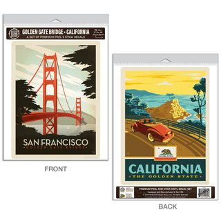 Golden Gate Bride San Francisco California Vinyl Decal Set of 2