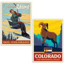 Vail Colorado Rather Be Skiing Vinyl Decal Set of 2