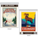 Aspen Colorado Skiier Vinyl Decal Set of 2