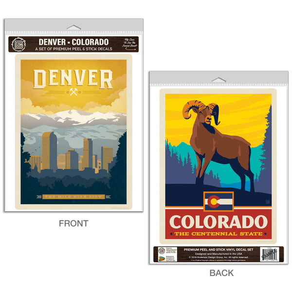 Denver Colorado Mile High City Vinyl Decal Set of 2