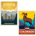 Denver Colorado Mile High City Vinyl Decal Set of 2