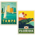 Tampa Florida Alligator Vinyl Decal Set of 2