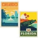 Orlando Florida Alligator Vinyl Decal Set of 2