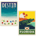 Destin Florida Beach Alligator Vinyl Decal Set of 2