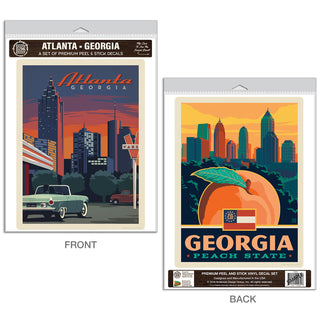 Atlanta Georgia Peach State Vinyl Decal Set of 2