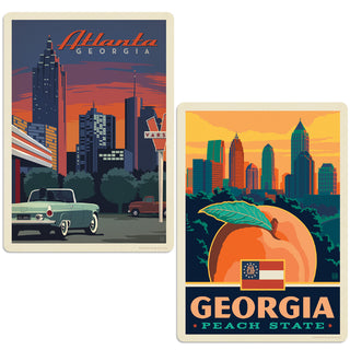 Atlanta Georgia Peach State Vinyl Decal Set of 2