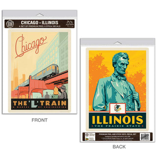 Chicago Illinois L Train Vinyl Decal Set of 2