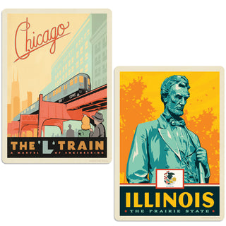 Chicago Illinois L Train Vinyl Decal Set of 2