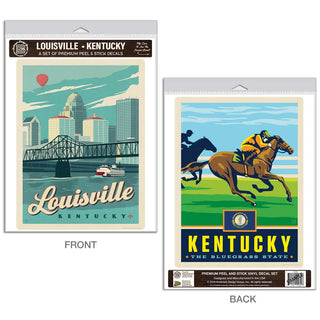 Louisville Kentucky Bluegrass State Vinyl Decal Set of 2