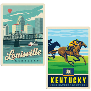 Louisville Kentucky Bluegrass State Vinyl Decal Set of 2