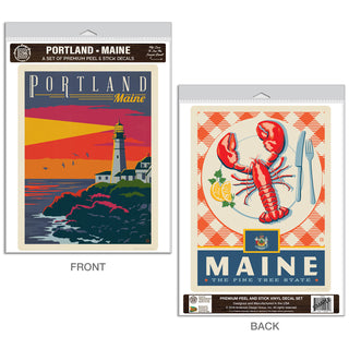 Maine Portland Head Lighthouse Vinyl Decal Set of 2