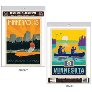 Minneapolis Minnesota Sculpture Garden Vinyl Decal Set of 2