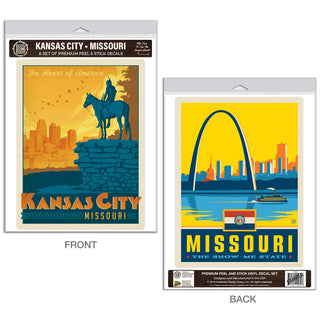 Kansas City Missouri Scout Statue Vinyl Decal Set of 2