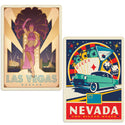 Las Vegas Nevada Silver State Showgirl Vinyl Decal Set of 2