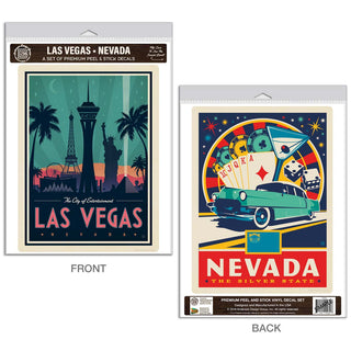 Las Vegas Nevada City of Entertainment Vinyl Decal Set of 2