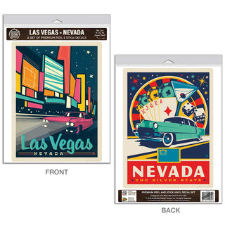 Las Vegas Nevada Strip Vinyl Decal Set of 2