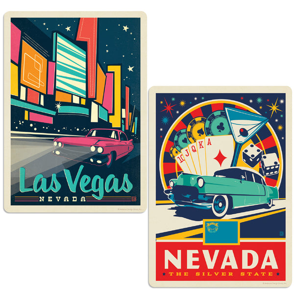 Las Vegas Nevada Strip Vinyl Decal Set of 2