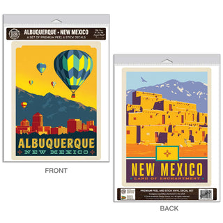 Albuquerque New Mexico Hot Air Balloons Vinyl Decal Set of 2