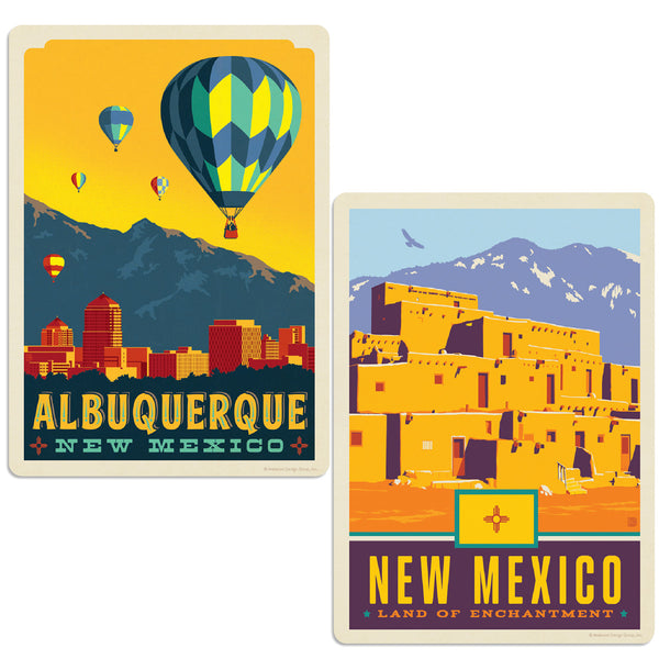 Albuquerque New Mexico Hot Air Balloons Vinyl Decal Set of 2