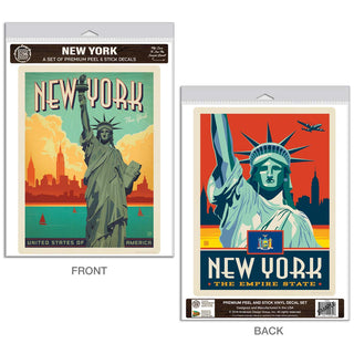 New York City Statue of Liberty Vinyl Decal Set of 2