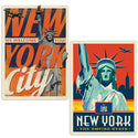 New York City Welcome Statue of Liberty Vinyl Decal Set of 2