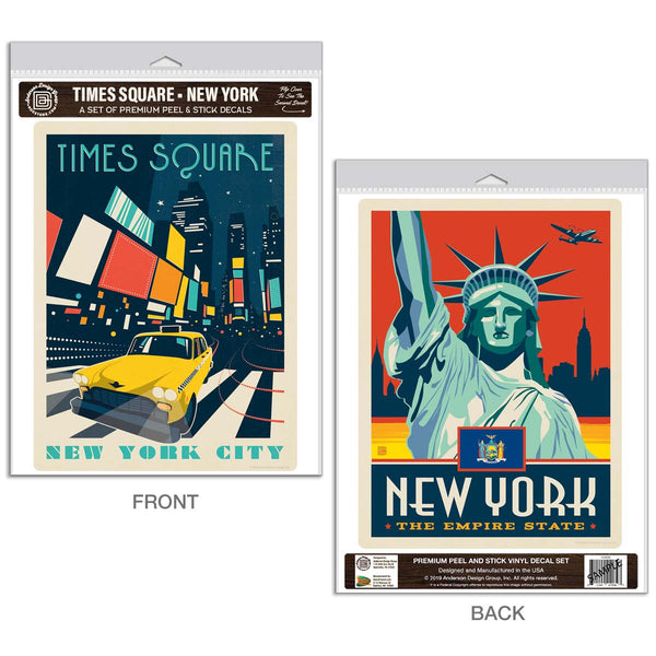 New York City Times Square Vinyl Decal Set of 2