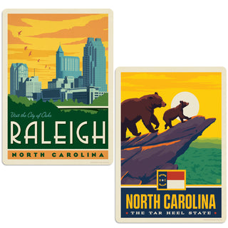 Raleigh North Carolina City of Oaks Vinyl Decal Set of 2