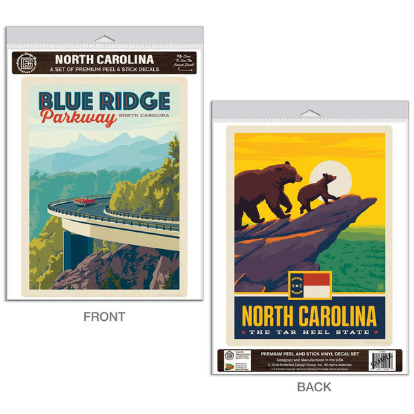 Blue Ridge Parkway North Carolina Vinyl Decal Set of 2