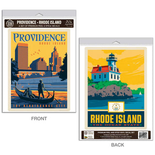 Providence Rhode Island Renaissance City Vinyl Decal Set of 2