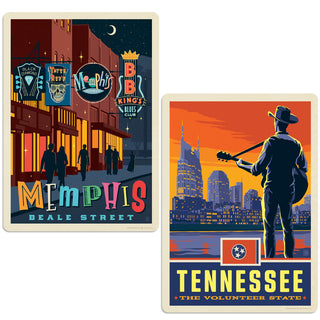 Memphis Tennessee Beale Street Vinyl Decal Set of 2