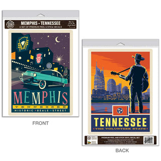 Memphis Tennessee Historic Beale Street Vinyl Decal Set of 2