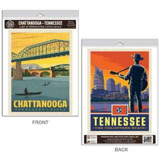 Chattanooga Tennessee River Vinyl Decal Set of 2