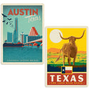 Austin Texas Congress Ave Bridge Vinyl Decal Set of 2