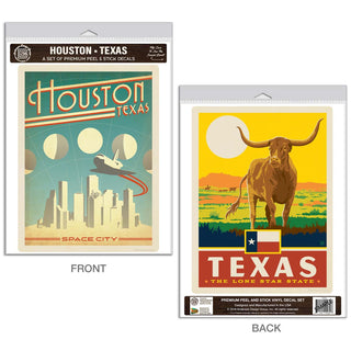 Houston Texas Space City Vinyl Decal Set of 2