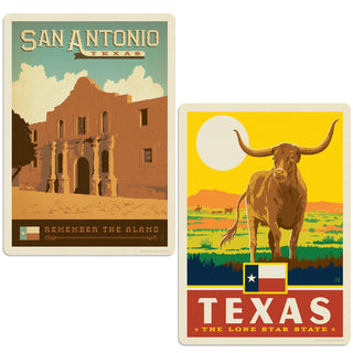 San Antonio Texas Alamo Vinyl Decal Set of 2