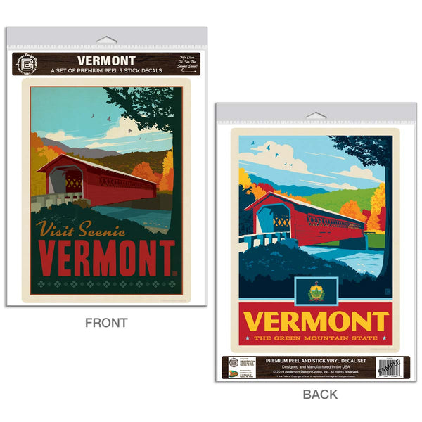Vermont Covered Bridge Vinyl Decal Set of 2