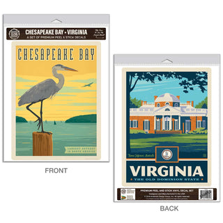 Chesapeake Bay Virginia Vinyl Decal Set of 2