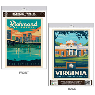 Richmond Virginia River City Vinyl Decal Set of 2