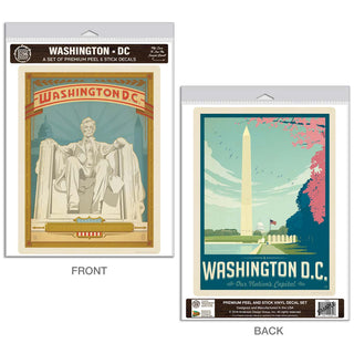 Washington DC Lincoln Memorial Vinyl Decal Set of 2