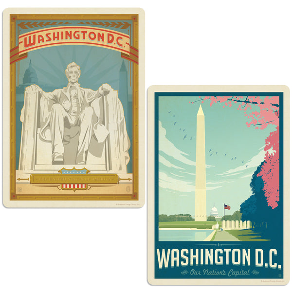 Washington DC Lincoln Memorial Vinyl Decal Set of 2